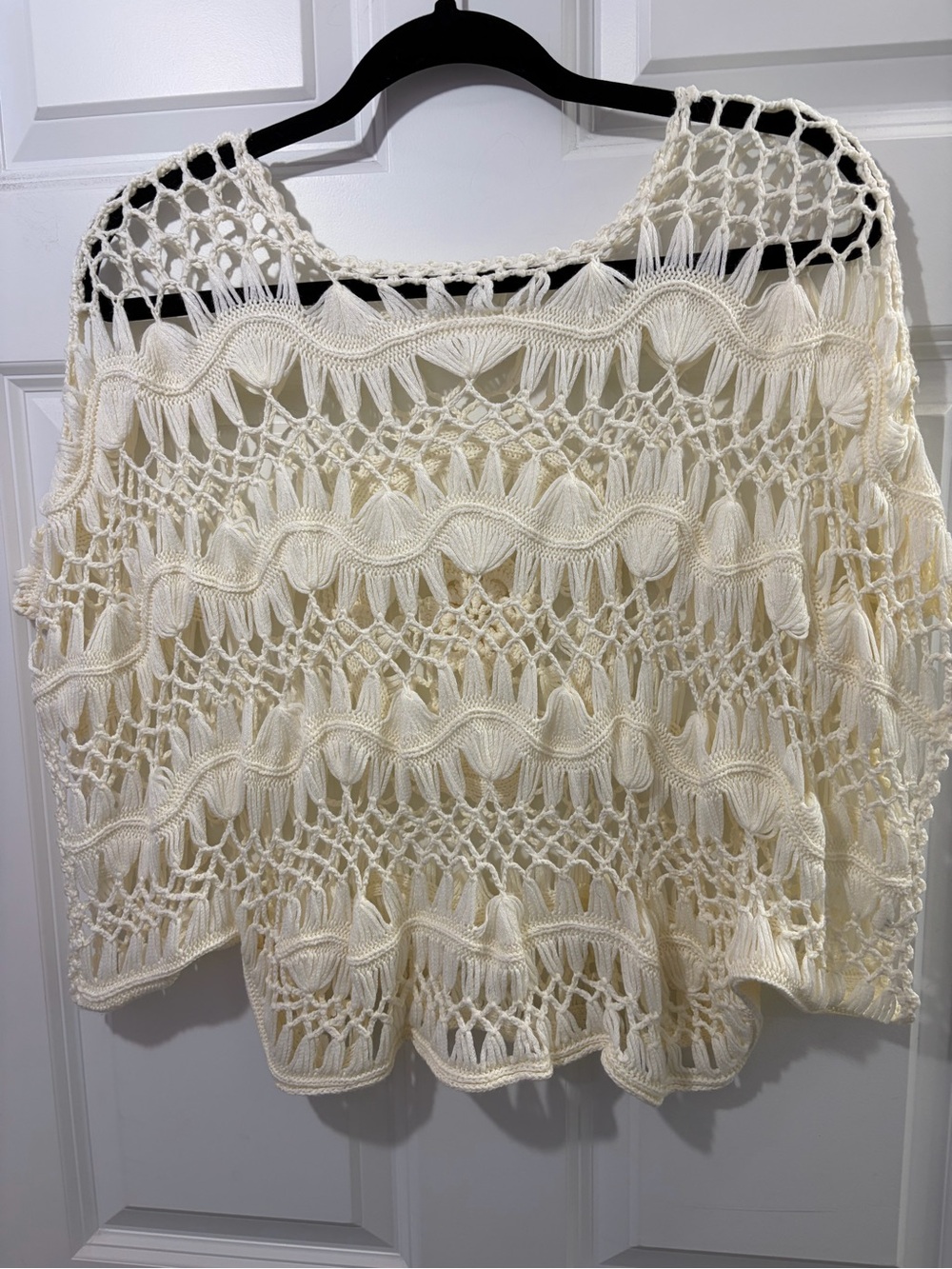 Source Unknown Cream Crochet Openwork Tunic - Picture 2 of 4